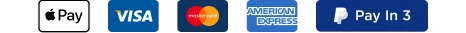Secure payment methods — Visa, Mastercard, Apple Pay